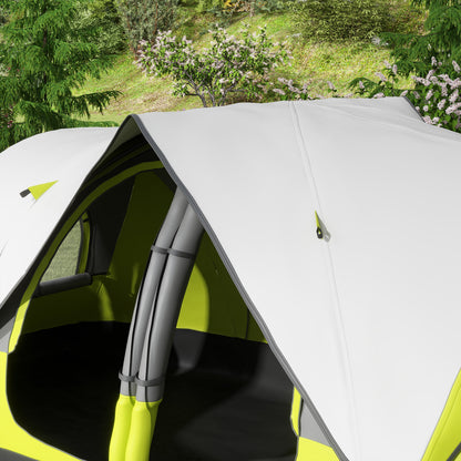 2 Room Camping Tent with Waterproof Rainfly & Screen Panels Yellow
