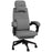 High Back Office Chair Reclining Computer Chair with Footrest Lumbar Support Adjustable Height Swivel Wheels Grey