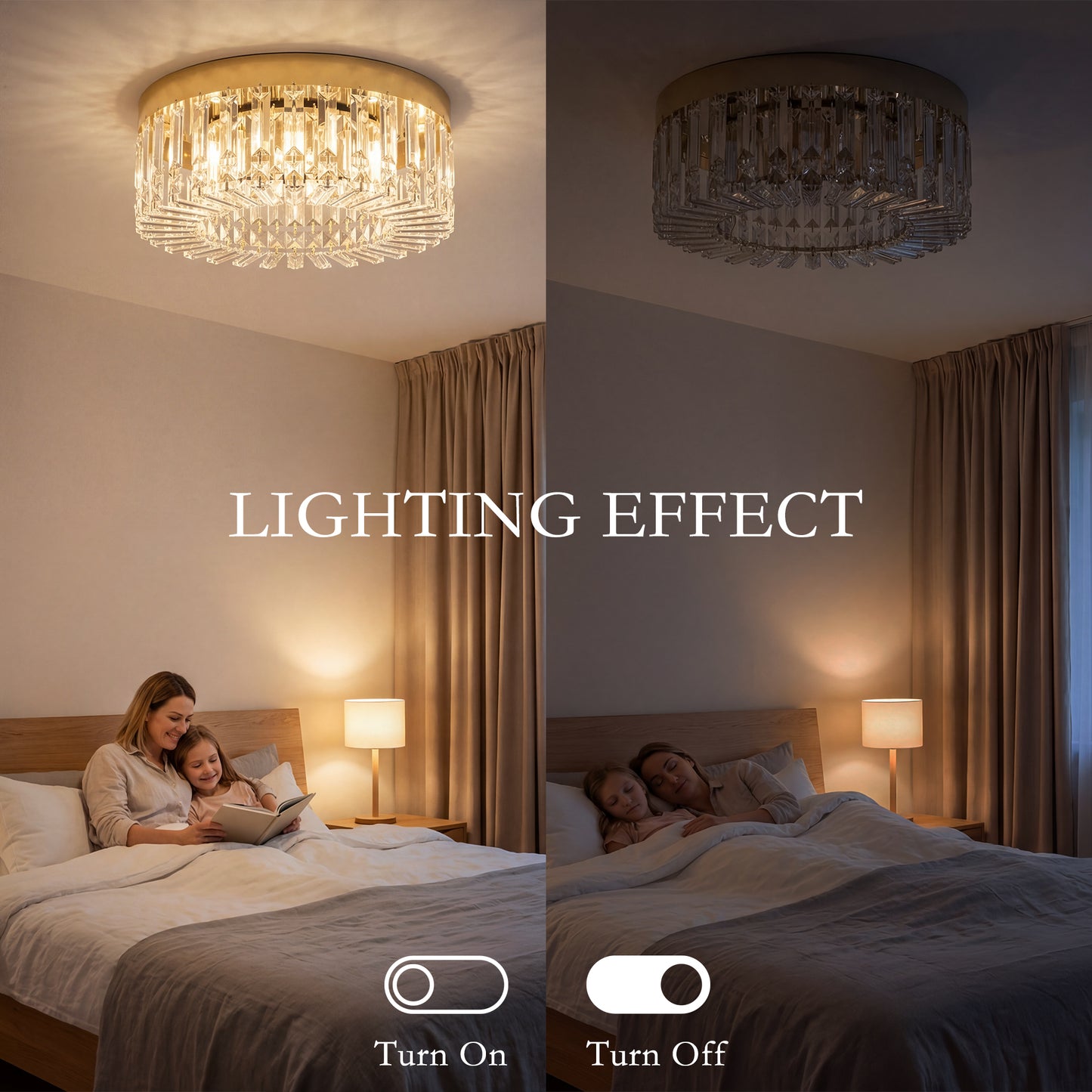 Crystal Ceiling Light with 160 Crystal Pendants, Gold Tone