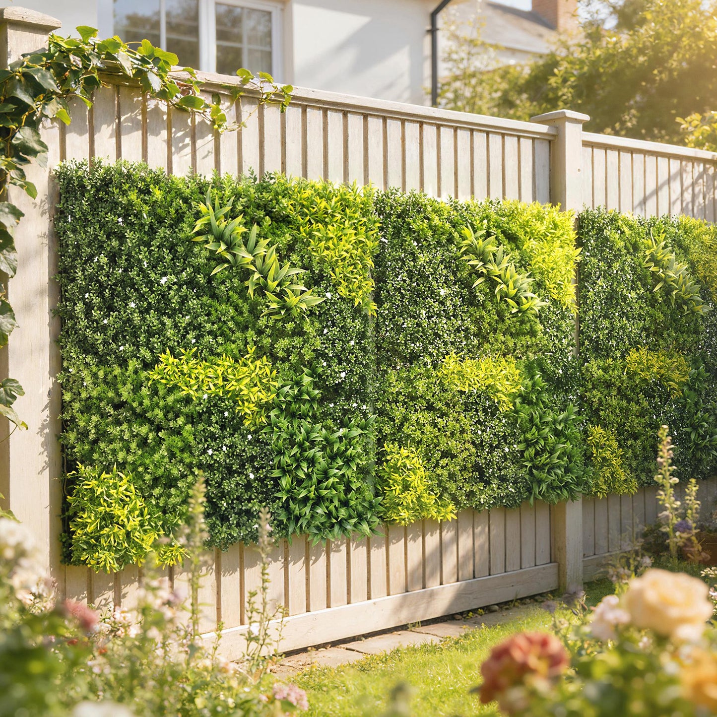 Artificial Grass Wall Panel, Greenery Wall, 100x100 cm, Green