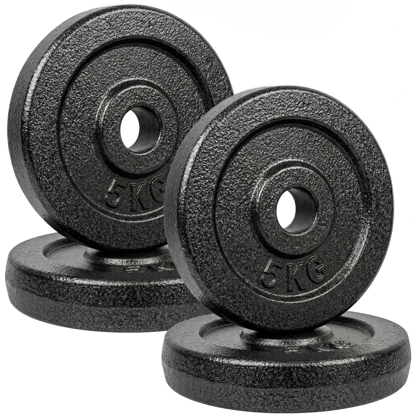 Weight Plates Set, 1"/2.5cm Weight Disc Pair, 4 x 5kg Metal Dumbbell/Barbell Plates for Weightlifting and Strength Training Home Gym Fitness Workout, Grey
