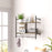 Wall Shelf Unit with 4 Hooks for Living Room, Entryway, Grey