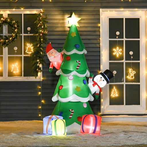 7ft Christmas Inflatable Tree LED Lighted Indoor Outdoor Decoration