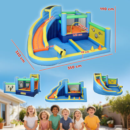 8 in 1 Bouncy Castle for Kids, Inflatable Bounce House with Slide