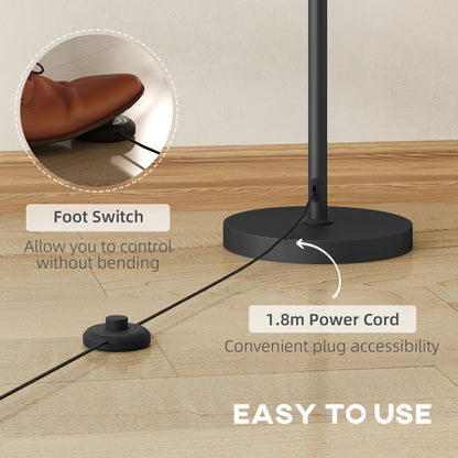 3-Light Floor Lamp, 165 cm Tall Standing Lamp with Foot Switch