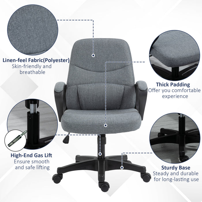 Office Chair with Massager Lumbar High Back Ergonomic Support Office 360¬¨‚àû Swivel Chairs Adjustable Height Backrest Grey