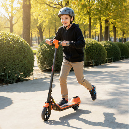 Electric Scooter, Lightweight E Scooter with LED Display, Orange