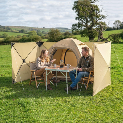 Camping Windbreak, Pop Up Hub Frame Windbreaker Blocker, Khaki