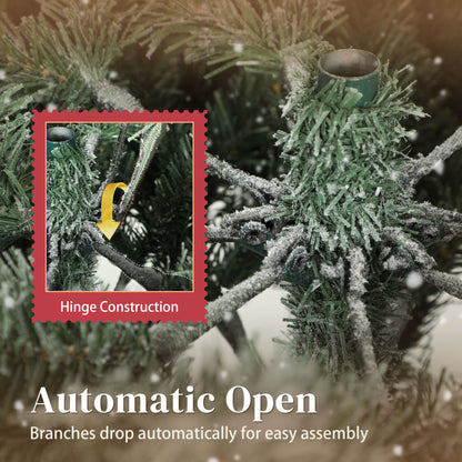 7 ft Artificial Christmas Tree with 1867 Branches, Hinged Xmas Tree
