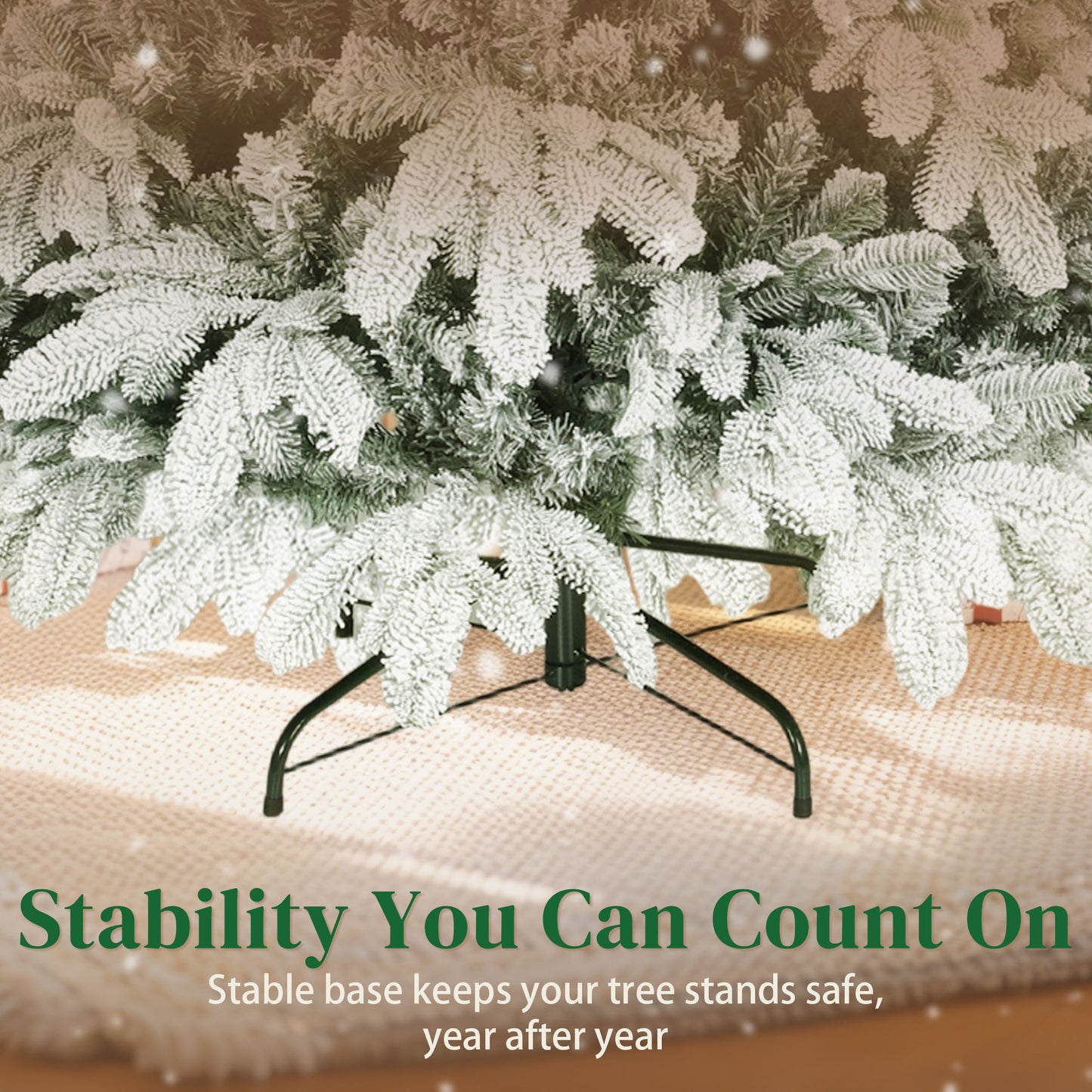 7 ft Artificial Christmas Tree with 1867 Branches, Hinged Xmas Tree