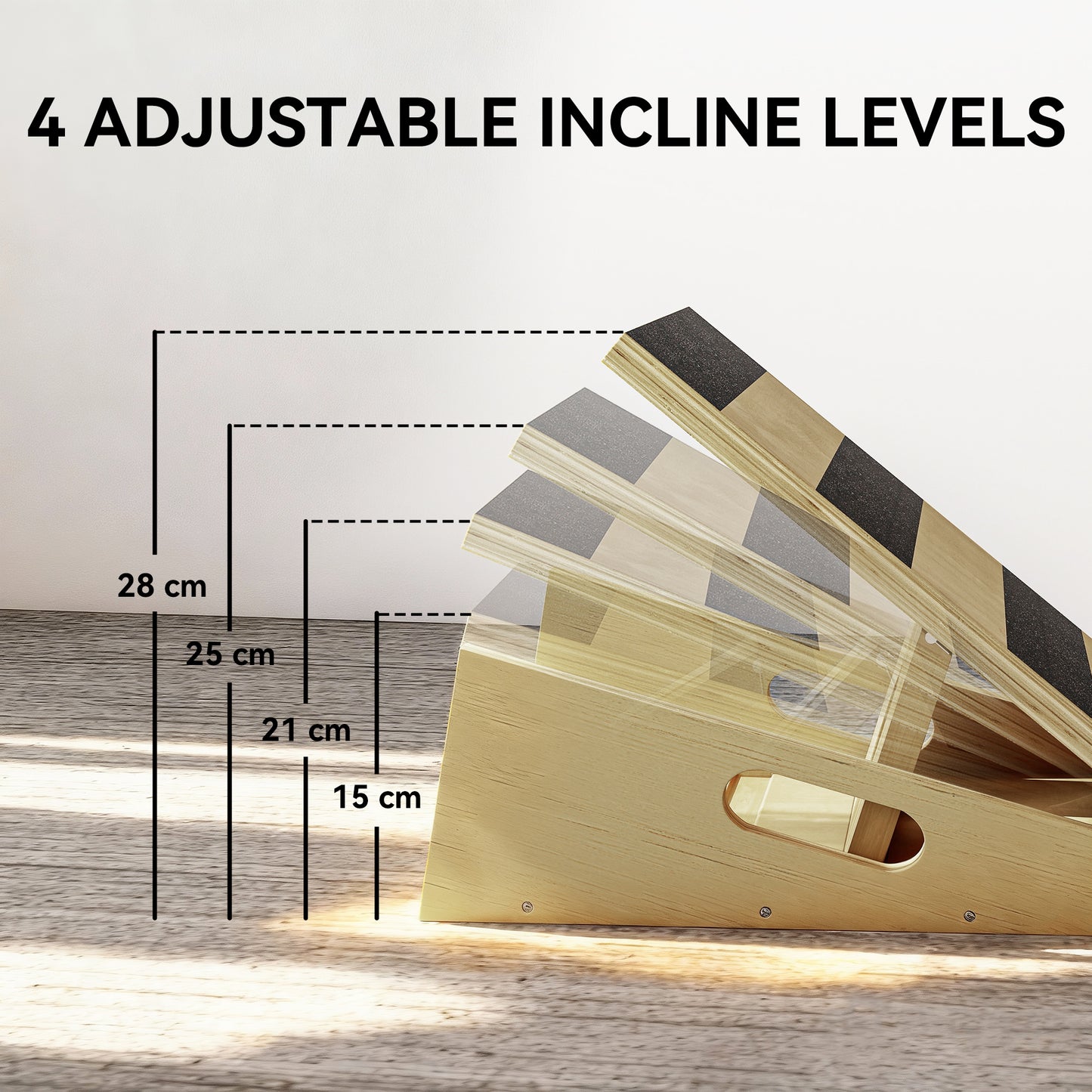 Portable Slant Board, Calf Stretcher with 4 Adjustable Angles