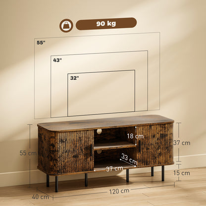 TV Unit for Living Room, TV Stand, Rustic Brown