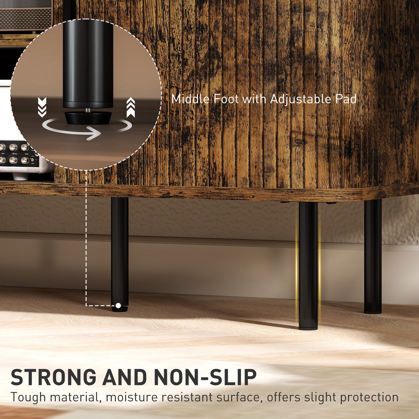 TV Unit for Living Room, TV Stand, Rustic Brown