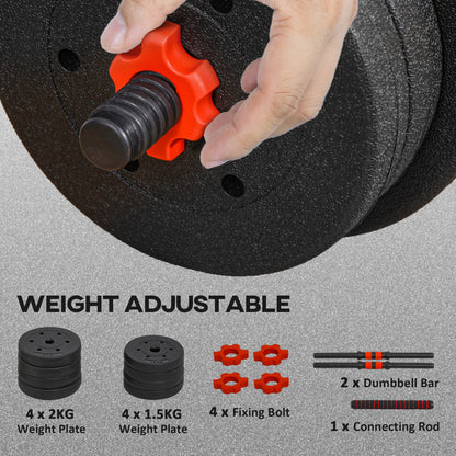 15 kg Adjustable 2 in 1 Barbell Dumbbells Weight Set for Body Fitness