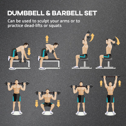 15 kg Adjustable 2 in 1 Barbell Dumbbells Weight Set for Body Fitness