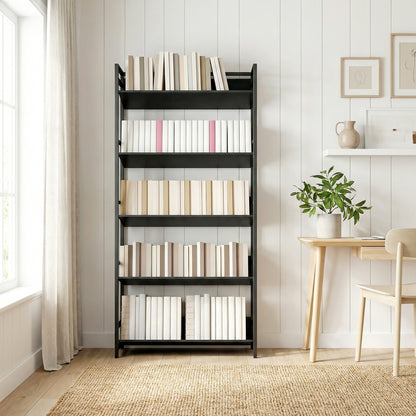 Bookshelf Anti-Slip Design 5-Tier Black