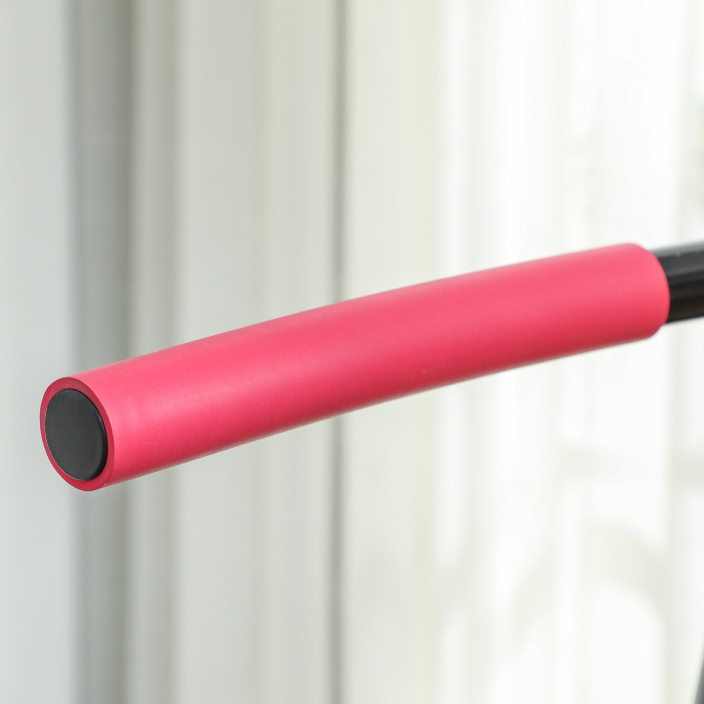 45" Fitness Trampoline with Adjustable Handle, LED Lights, Pink