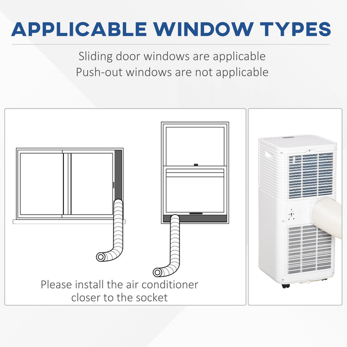 9000 BTU 4-In-1 Compact Portable Mobile Air Conditioner Unit Cooling Dehumidifying Ventilating w/ Fan Remote LED 24Hr Timer Auto Shut-Down