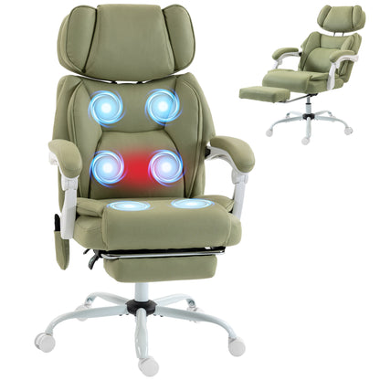 Vibration Massage Office Chair w/ Heat Reclining Function, Lime Green