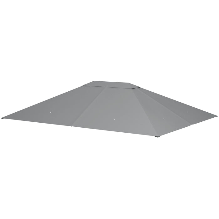 3 x 4m Gazebo Canopy Replacement Cover, Gazebo Roof Replacement (TOP COVER ONLY), Grey