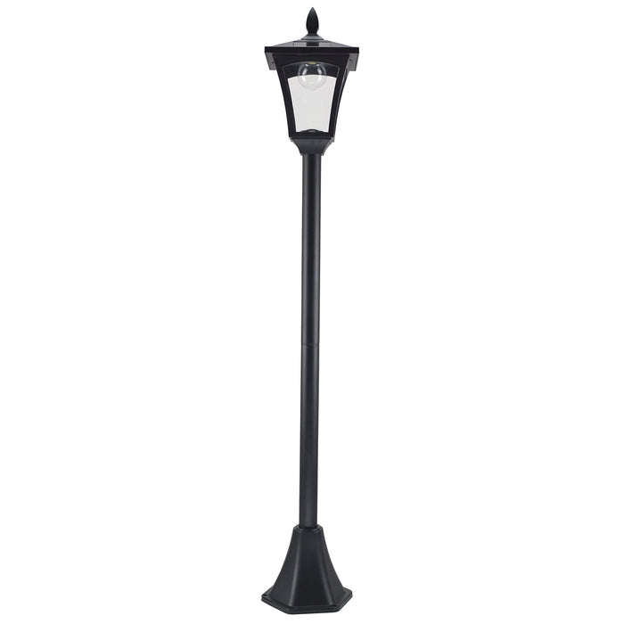 Outdoor Solar Powered Post Lamp Sensor Dimmable LED Lantern Bollard Pathway 1.6M Tall √¢¬Ä¬ì Black