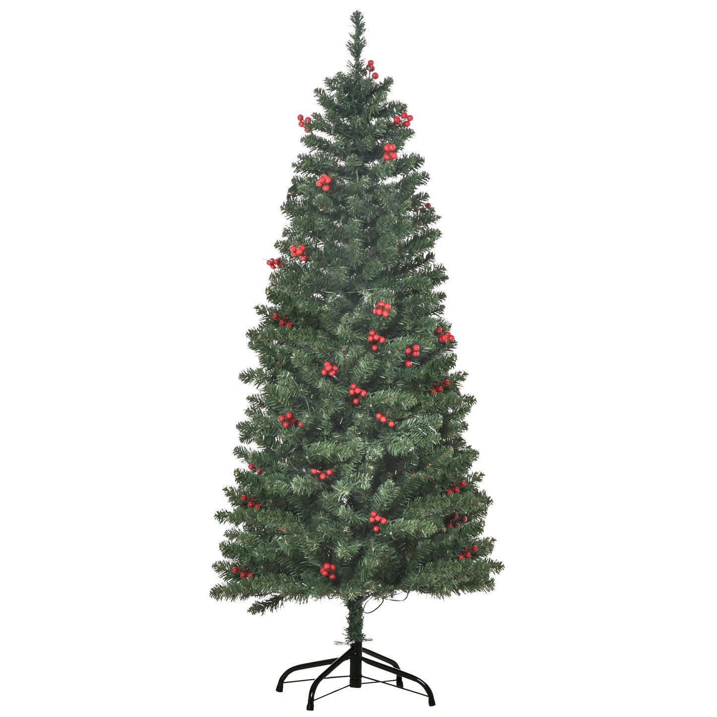 5FT Prelit Pencil Christmas Tree w/ LED Light, Berry, Xmas Decoration