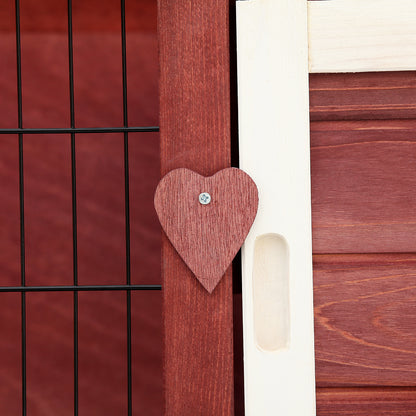 2 Tier Wooden Rabbit Hutch Guinea Pigs Hutch Small Pet Animal Ferret Bunny House Cage for Indoor and Outdoor 136.4x50x93cm
