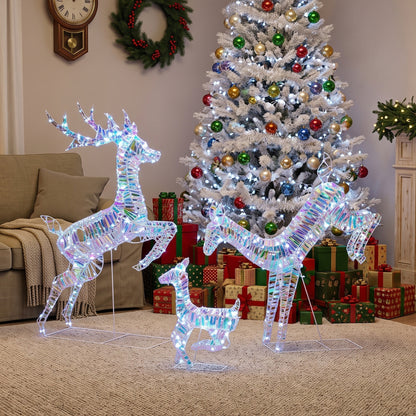 3-Piece Christmas Lighted Reindeer Family Set for Outdoor