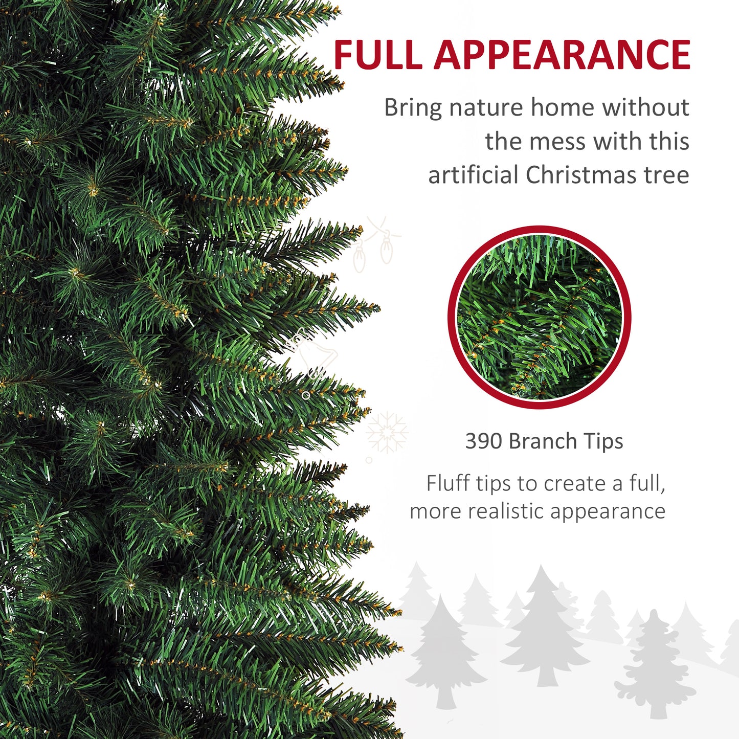 7FT Tall Christmas Pine Tree Artificial Easy Assembly Holiday Décor