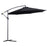 3(m) Garden Cantilever Parasol Patio Banana Hanging Umbrella Sun Shade with Crank & Tilt, 8 Ribs and Cross Base, Black