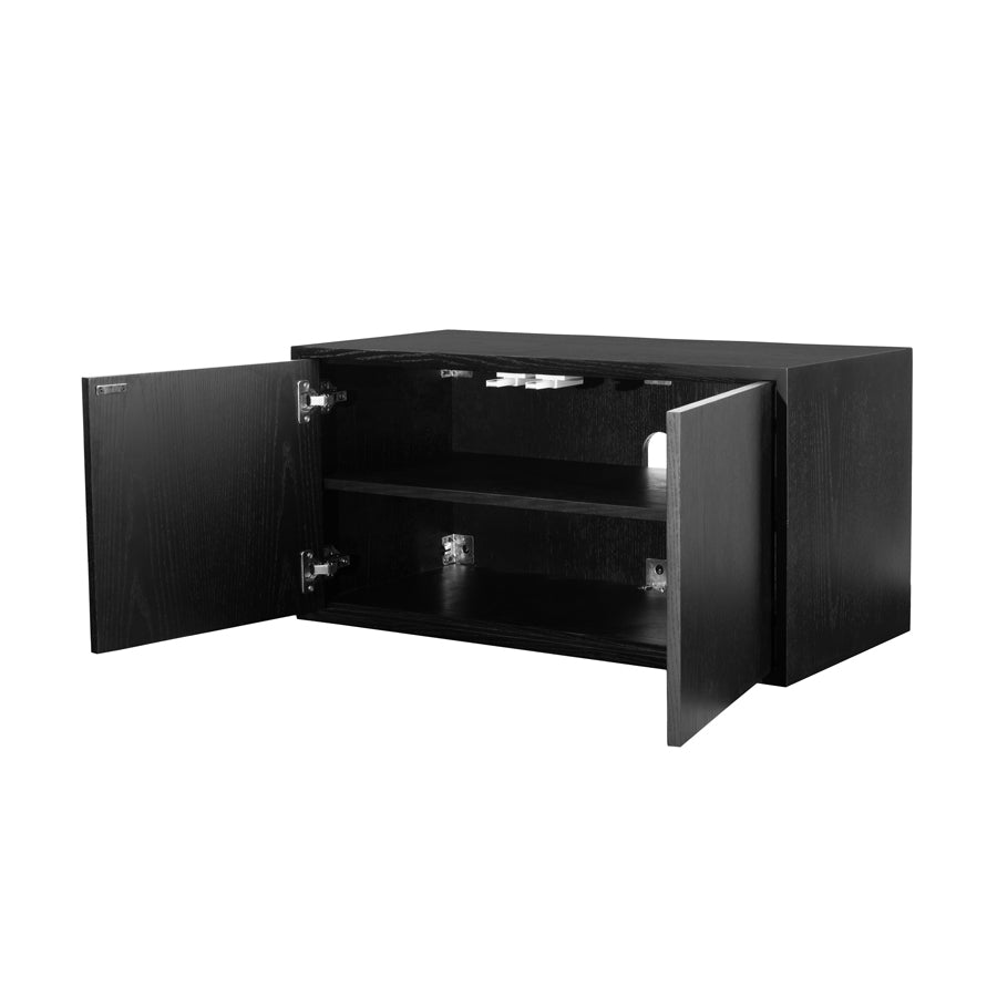 Set of 2 Inga Black Oak Floating Sideboards