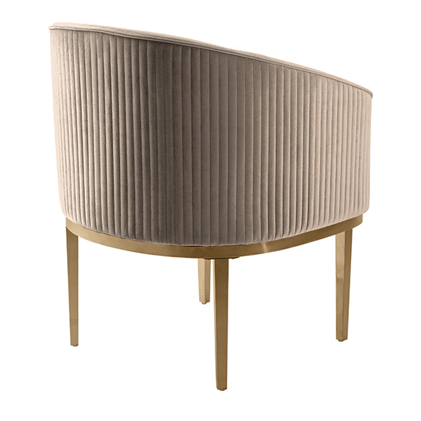 Ella Dining Chair - Taupe - Brass Base