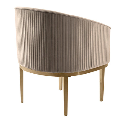 Ella Dining Chair - Taupe - Brass Base