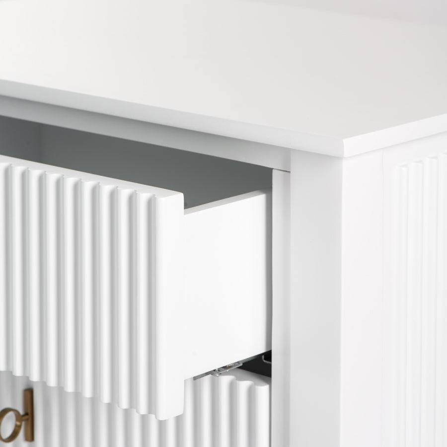 Set of 2 Heidi bedside tables - White -Brass/Silver