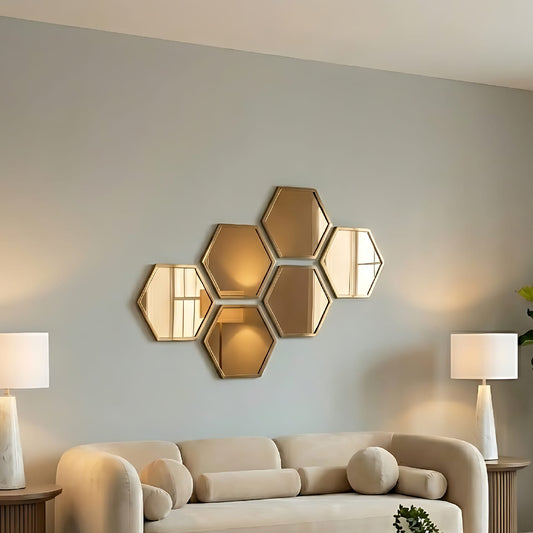 Alveare Brass Wall Mirror