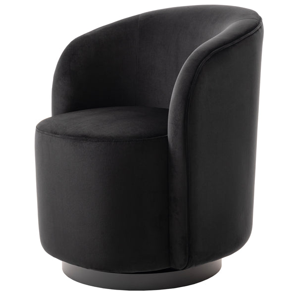 West End Swivel Dining Chair  - Black - Black Base