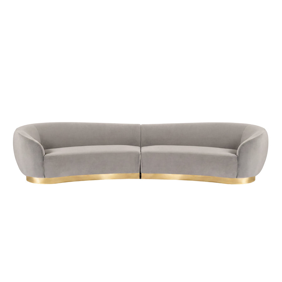 Equinox Six Seat Sofa – Dove Grey – Polished Chrome Base