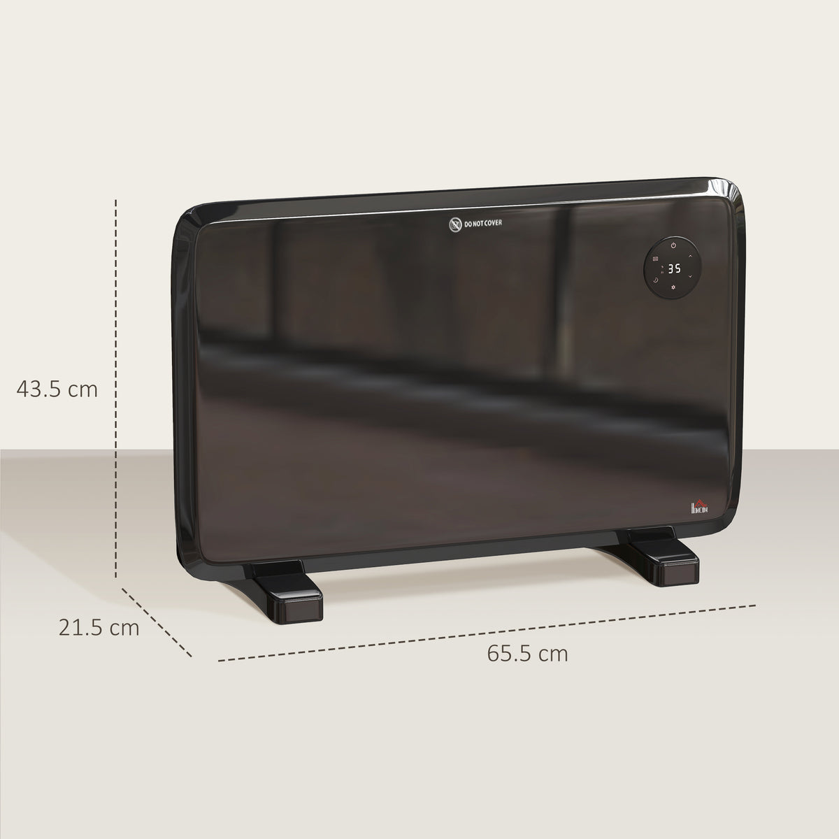 Electric Convector Heater, Quiet Space Heater w/ LED Display, Black