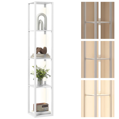 Floor Lamp for Living Room, Standing Lamp with Foot Switch, White