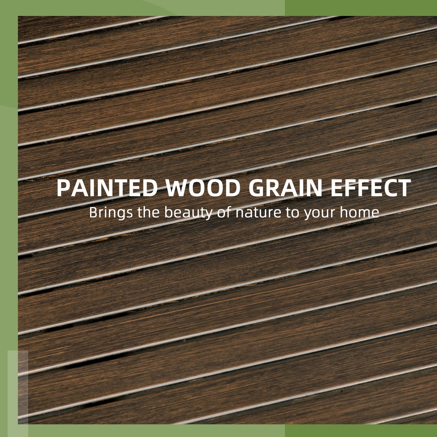 Round Garden Table Outdoor Side Table with Steel Frame Brown