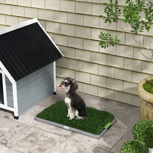 Dog Toilet with 2 Packs Artificial Grass Pads, 67 x 41cm, Green