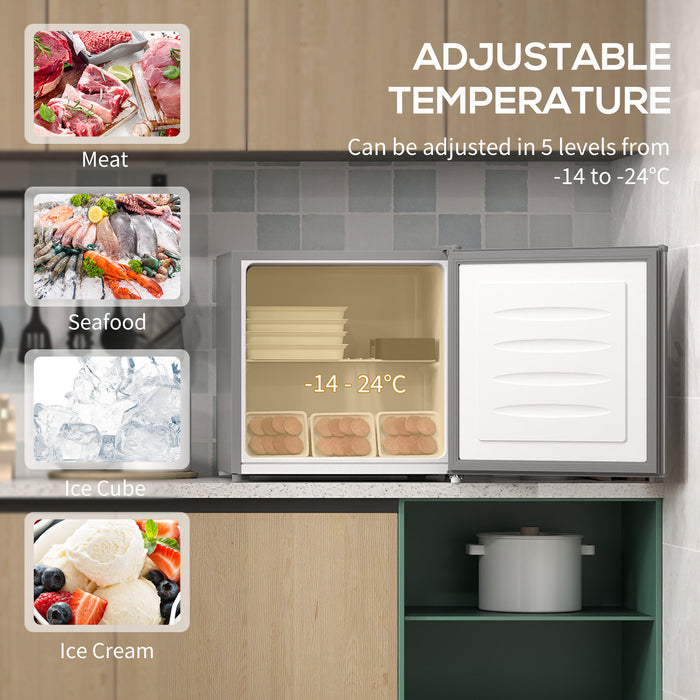 35L Tabletop Freezer with Adjustable Temperature Wire Shelf Grey