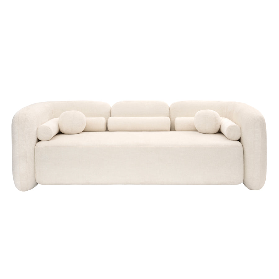 Munich Three Seat Sofa – Ivory Chenille
