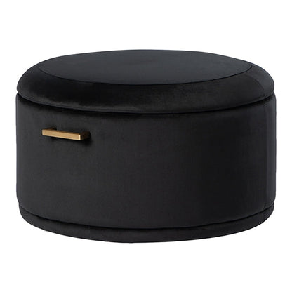 Aria Brass Coffee Table and Storage Ottoman Black - Set