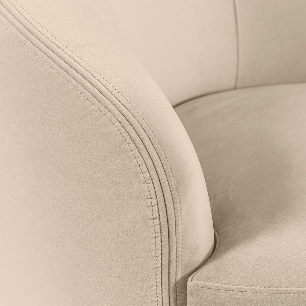 Equinox Six Seat Sofa – Chalk – Brushed Brass Base