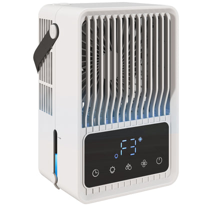 4-in-1 Mini Air Cooler with 7 Colour RGB Light, Cooling Fan, Black