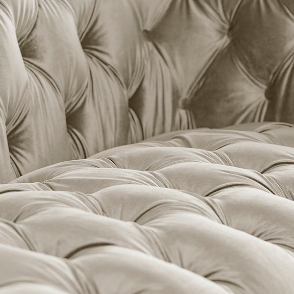 Grosvenor Two Seat Sofa - Taupe - Brushed Silver