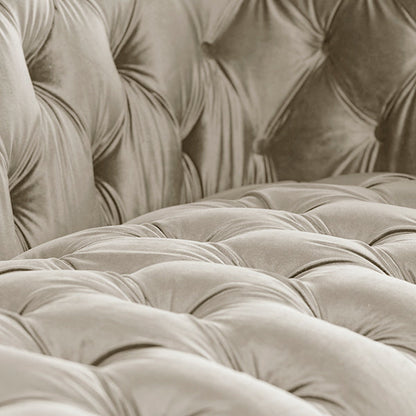 Grosvenor Two Seat Sofa - Taupe - Brushed Silver
