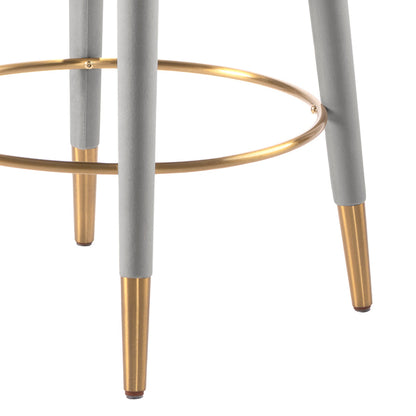 Sophia Counter Stool - Grey - Brass Caps