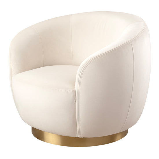Equinox Armchair – Chalk – Brushed Brass Base